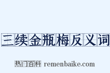 三续金瓶梅反义词是什么意思的图片
